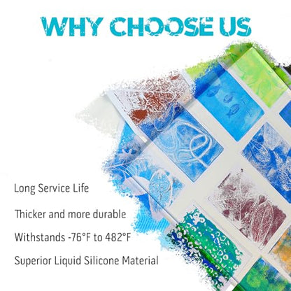 Vollence 12" X 14" Reusable Gel Monoprinting Plate – Reusable Art Plate for Press and Texture Printing - size: 12" x 14"