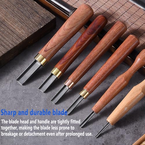 Professal 6-Piece Woodcut Printmaking Knife Set - Ergonomic Carving Tools for Woodblock Art, Comfortable Grip Relief Printing Chisels, Perfect for Artists and Crafters