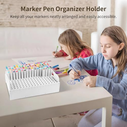 204-Slot Marker Pen Storage Rack, Adjustable Desktop Organizer for Craft Tools