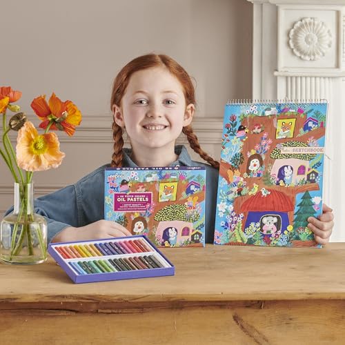 eeBoo Oil Pastels Mushroom House - 36 Artist-Quality Blendable Color Sticks, Bold Pigments for Drawing & Blending, Sliding Gift Box, Kids Ages 5+ - style: Yumi's Mushroom House