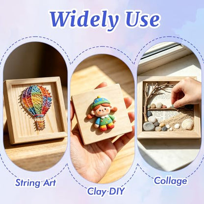 ESRICH 6 Pack Wood Panels with 4"x4", 5"x5", 6"x6", Square Craft Wood Canvas Boards, Blank Unfinished Wooden Art Board for DIY Art Creations Such as Painting, Acrylic Pouring, Resin, Burning, Collage - size: 4x4 5x5 6x6IN-6Pack