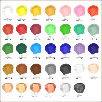 Artecho White Acrylic Paint, Pearl White (120ml / 4.05oz) Tubes, Art Craft Paints for Canvas, Rock, Stone, Wood, Fabric, Art Supplies - color: Pearl White, style: Art