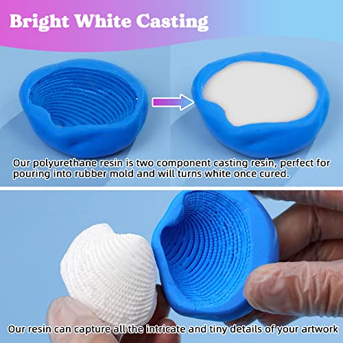 Polyurethane Resin & Silicone Mold Making Kit 72oz, 20A Non-Toxic Platinum Silicone Rubber for Mold Maker