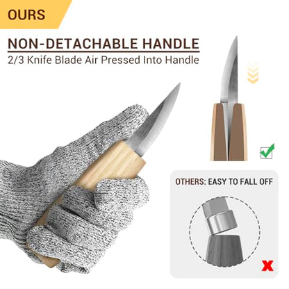 Wood Carving Kit Deluxe-Whittling Knife, Wood Carving Knife Set, Wood Whittling Kit for Beginners, Carving Knife Woodworking Wood Carving Tools Set with Large Leather Case (White) - color: white