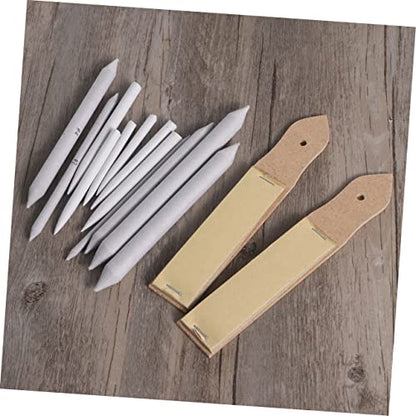 Veemoon 14-Piece Blending Stumps and Tortillions Set with Sandpaper Pencil Sharpener for Sketch Drawing for Students and Artists