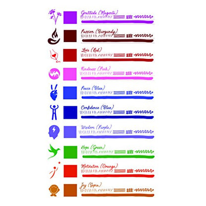 Monteverde USA Emotions Ink Collection Gift Set – 10 Expressive Fountain Pen Inks, 30ml Bottles, Rich & Vibrant - color: Emotions