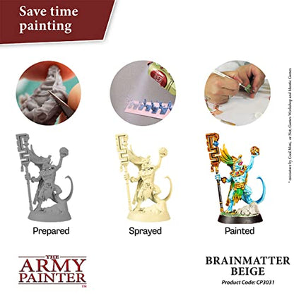 The Army Painter Colour Primer Brainmatter Beige, 400 mL Acrylic Spray Primer, Spray Paint for Miniature Priming Basecoat, Tabletop Roleplaying, Boardgames, and Wargames Miniature Modelling - color: Brainmatter Beige
