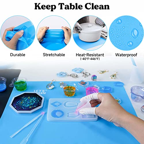 LET'S RESIN 3-in-1 Silicone Mat - 15.7" x 11.7" Nonstick & Nonslip Craft Mat, Heat-Resistant for Resin, Paint, Clay - size: 15.7" x 11.7"