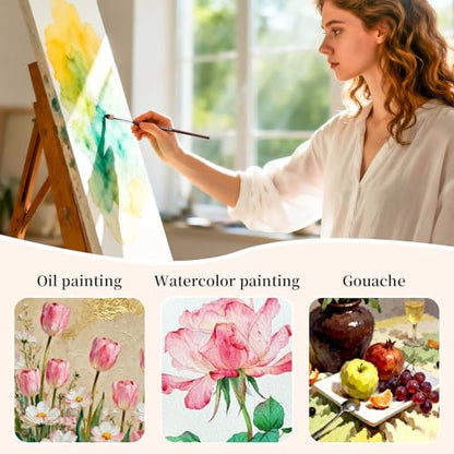 26-Piece Brush Set,Travel Watercolor Brushes, Includes Flat Brushes, Fan Brushes, Cat's Tongue Brushes, and Palette Knives.Suitable for Oil Painting and Watercolor Painting.