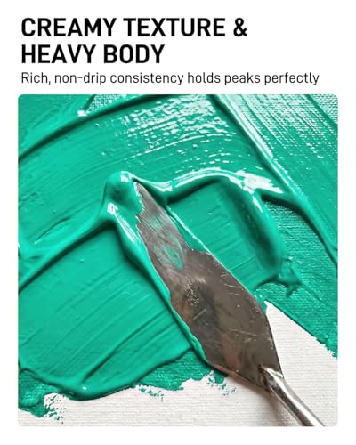 JusArt Green Acrylic Paint, 8.45oz/250ml Large Tube, Heavy Body Rich Pigment, Non-Toxic, Non-Fading Craft Paint for Canvas Wood Metal Fabric Ceramics, Art Supplies for Adults Artists Beginner - color: Green