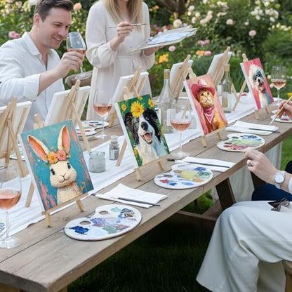 Sherr 12 Pcs Pre Drawn Canvas Pre Printed Canvas for Adults Sip and Paint Party Canvases Painting Kit for Summer Easter Mother's Day Party Favor(Cute Animals,8 x 10 Inch) - size: 8 x 10 Inch, style: Cute Animals