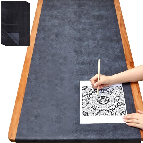 Dinifee 2 Sheets 23 ft Large Graphite Carbon Transfer Paper for Tracing Black Waxed Carbon Paper for Drawing Patterns on Wood Projects, Canvas Fabric and Crafts Supplies,1.6 ft Wide