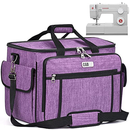 CAB55 Sewing Machine Case - Carrying Bag with Removable Padding, Tote for Machine and Accessories - color: Purple