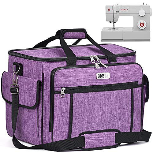 CAB55 Sewing Machine Case - Carrying Bag with Removable Padding, Tote for Machine and Accessories - color: Purple