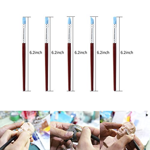 Polymer Clay Tools: 23pc Modeling Clay Sculpting Set - Wooden Dotting Tools, Rubber Tip Pens, Ball Stylus & More for Pottery Sculpture