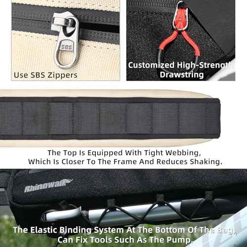 Rhinowalk Top Tube Bag - 2.1/2.7L Triangle Bag for Road & Gravel Bikes - color: Black, size: 2.1L