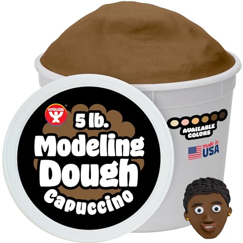 Hygloss Play Modeling Dough for Kids – Multicultural Skin Tones – Safe & Non-Toxic Sensory Dough for Arts & Crafts – Play Clay for Toddler Activities, Preschool Classroom Must-Haves (5 lb, Cappuccino) - color: Cappuccino, size: 5-Pound