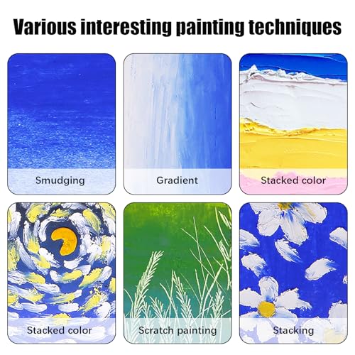 Flylin 12Pcs White Oil Pastel, Professional Soft Oil Pastels Stick Set for Artist Blending, Gallery Quality Art Supplies for Adult Drawing, Painting & Illustration
