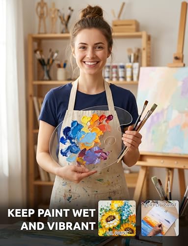 DUGATO Clear Acrylic Paint Palette, 2-Pack Oval Paint Trays, 11.8 x 7.9 in | Medium Size Palette, Crystal-clear Acrylic, Non-stick Surface, Easy to Wipe Clean, Suitable for Acrylic, Oil & Watercolor - size: Oval Medium 11.8 x 7.9 inches 2pcs