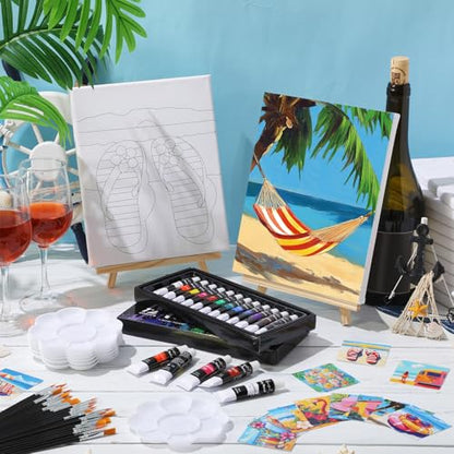 Sherr 12 Pcs Pre Drawn Canvas Pre Printed Canvas for Adults Sip and Paint Party Canvases Painting Kit for Summer Easter Mother's Day Party Favor(Hawaiian Holiday,8 x 10 Inch) - size: 8 x 10 Inch, style: Hawaiian Holiday