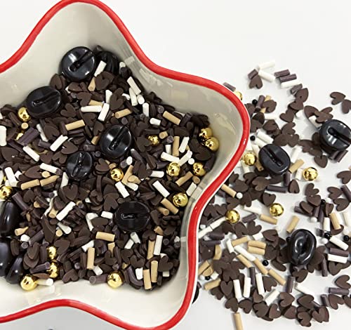 EHOPE Fake Sprinkles Resin Sprinkles Fake Candy Sprinkles Clay Sprinkles Polymer Sprinkles Polymer Clay Slices for Nail Art DIY Crafts Cake Phone Case(40G-Chocolate-41) - color: 41-Chocolate