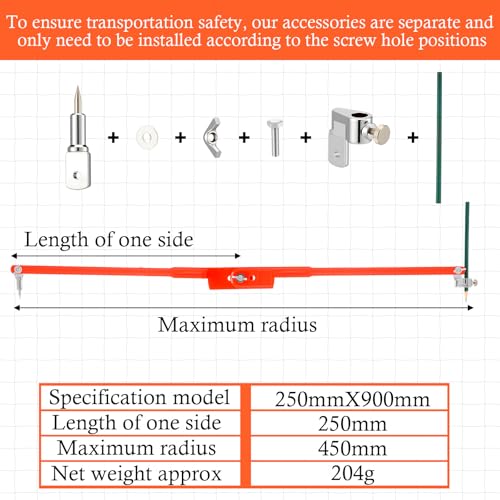 Sabary 9.8 Inch Professional Small Compass with Pencil Holder Woodworking Compass Pencil Marking Carpenters Geometry Tool Circle Maker for Geometry Drafting Art Drawing Circles - size: Small