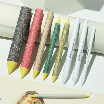 Paper Blending Stumps and Tortillions Set, Soft Rice Paper Art Blenders for Sketch Drawing, Mixing Tools for Artists and Hobbyists - color: A