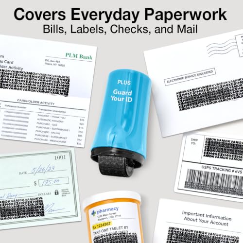 Guard Your ID Advanced Roller 3-Pack — Identity Theft Protection Stamp, Privacy Roller for Mail, Documents & Labels, Shredder Alternative, 1,000 Impressions per Roller (Turquoise, Green, White) - color: Xtra Mixed: Turquoise Green White, size: Regular 3-P