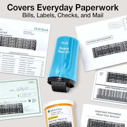 Guard Your ID Advanced Roller 3-Pack — Identity Theft Protection Stamp, Privacy Roller for Mail, Documents & Labels, Shredder Alternative, 1,000 Impressions per Roller (Turquoise, Green, White) - color: Xtra Mixed: Turquoise Green White, size: Regular 3-P