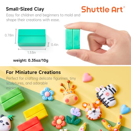 Shuttle Art 117 PCS Small Block Polymer Clay Kit 48 Colors Gel Crayons for Toddlers