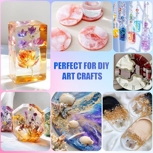Epoxy Resin Kit, 2Gallon Crystal Clear Epoxy, Bubble Free, No Yellowing, UV Resistant, Food Safe, Easy Mix 1:1 for DIY Crafts Resin Jewelry Making(128OZ x 2) - size: 2Gallon