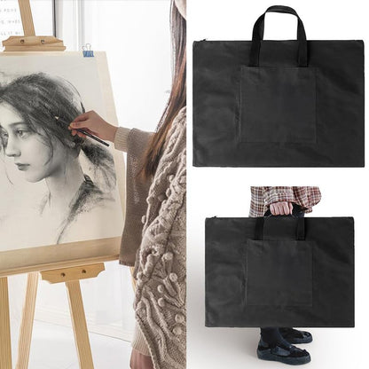 A2 Artist Portfolio Bag Large Waterproof Portfolio Case Portable Drawing Painting Board Bag Foldable Sketching Artwork Tote Bag 4K 8K Sketchpad Canvas Handbag Poster Art Supplies Storage Folder