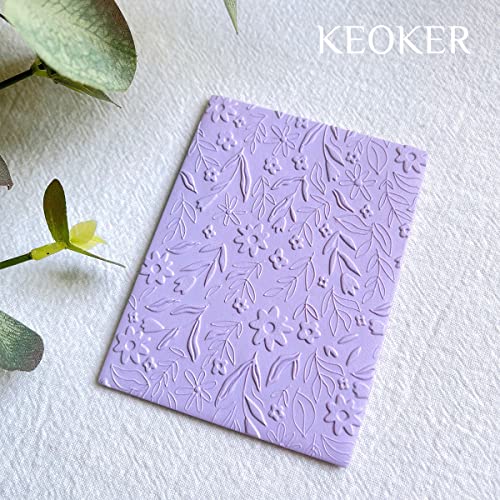 Keoker Polymer Clay Texture Sheets, Clay Texture Mat for Making Earrings Jewerly, Polymer Clay Earrings Tools (Floral A) - color: Floral A