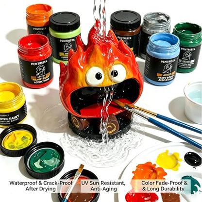 Heavy Body Acrylic Paint Set, 9 Colors (220ml/7.44oz) – Rich Pigment Artist Acrylic Paint for Canvas Painting, Wood, Ceramic, Stone – Professional Art Supplies for Adults, Artists & Crafters - color: 9 colours