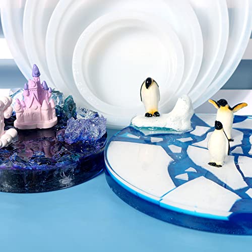 3 Deep Circle Silicone Molds for Resin, Large Resin Mold Glossy Deep Round Molds, 8“'x 2'' h. 6''x 2'' h. 4''x 2'' h, Deep Epoxy Resin Molds for Flowers Bouquet Preservation, Resin Casting - color: Circle Silicone Molds