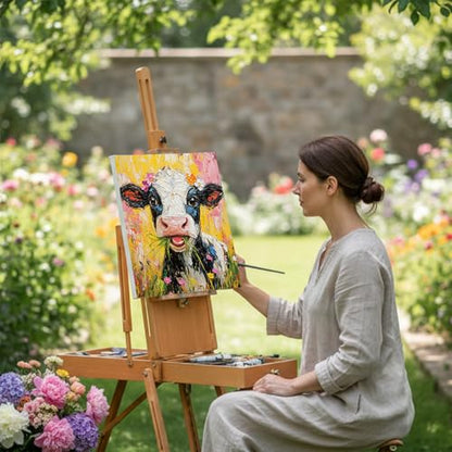 Cholemy 36 Pcs Paint and Sip Kit for Adults 8''x10'' Pre Drawn Canvas for Painting DIY Afro Acrylic Painting Kit Wood Easel Brushes Date Night Bulk for Summer 4th of July Party Gift(Flower Animals) - style: Flower Animals