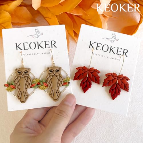 Keoker Fall Polymer Clay Cutters for Polymer Clay Jewelry, Pumpkin 10shapes Clay Earring Cutters - color: white B