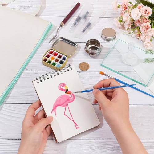 NBEADS 13 Pcs Watercolor Paint Making Tools, with Sketch Notebook Watercolor Paint Muller Glass Muller Slab Painting Brushes Palette Tin Cases for DIY Painting