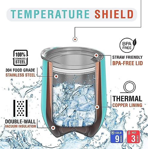 CHILLOUT LIFE 12 oz Stainless Steel Wine Tumbler with Lid - Double Wall Vacuum Insulated Wine Cup Glass Keeping Cold & Hot for Coffee, Champagne, Cocktails, Ice Cream - Dishwasher Safe Finish - color: Stainless Steel, style: 1 Pack