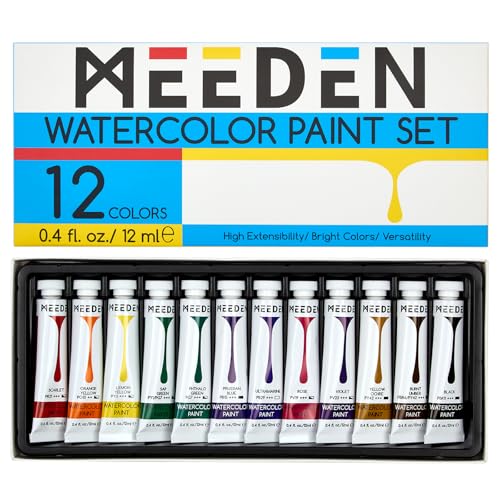 MEEDEN Watercolor Paint Tubes Set - 12 x 12ml (0.4 oz) Colors Painting Set Art Supplies - Non Toxic Water Color Paint for Adults Beginners Students - color: 12 Colors