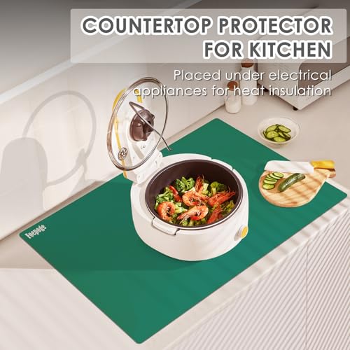 31.5" x 23.6" Extra Large Silicone Mat for Resin Casting, Crafts and Epoxy, Nonstick Silicone Sheet for Jewelry Casting Molds, Countertop Protector Mat Heat Resistant Placemats by Foepoge, Dark Green - color: Drak Green