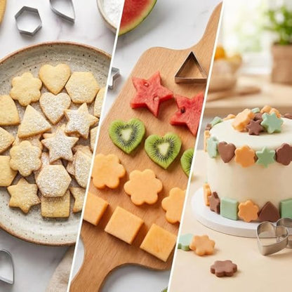 30Pcs Mini Cookie Cutter Set with Storage Case, Stainless Steel Small Cutters, Safe for family use – Assorted Geometric Shapes & Sizes, Ideal for Cookies, Fruits, Fondant and Clay Crafts