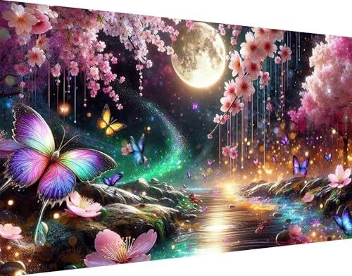 igoodom Large Diamond Painting, Landscape Large Diamond Art Kits for Adults, Full Drill Round Big Diamond Painting, DIY Gem Art and Crafts for Home Wall Decor Gift 27.5 X 15.7inch - color: MZ0496