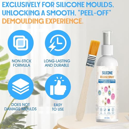 Mold Release Spray, with Easy Demolding Formula, 100ml, Resin Casting Release Agent, Silicone Mold Separator Spray, Quick Dry, for DIY Crafting Jewelry