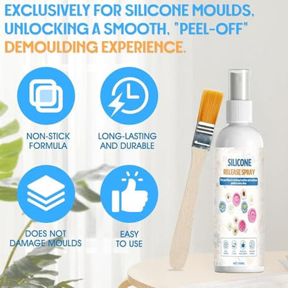 Mold Release Spray, with Easy Demolding Formula, 100ml, Resin Casting Release Agent, Silicone Mold Separator Spray, Quick Dry, for DIY Crafting Jewelry