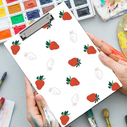 Strawberry Clipboard, Cute ClipBoards with Low Profile Clip for Teachers Nurses Students, Fashion ClipBoards Suitable for School Office, 12.6 x 9 Inch Size - C03 - style: Straweberry
