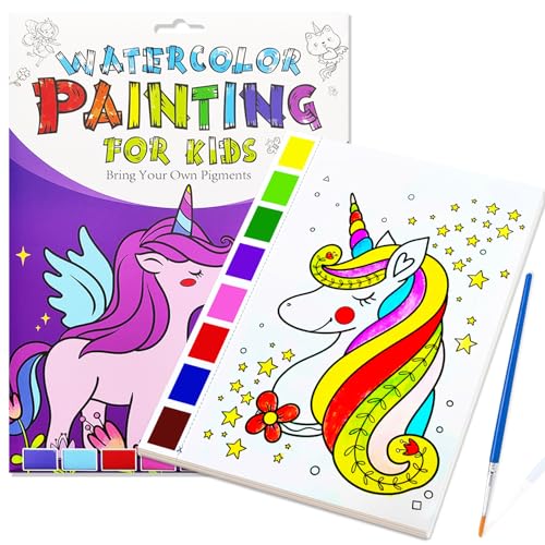 JZILU Watercolor Coloring Book for Kids, Paint with Water- Magic Paint Set Water Painting Book for Toddlers- Arts and Crafts Kit for Girls Boys Travel Activities -Stocking Stuffers for Kids - color: Unicorn