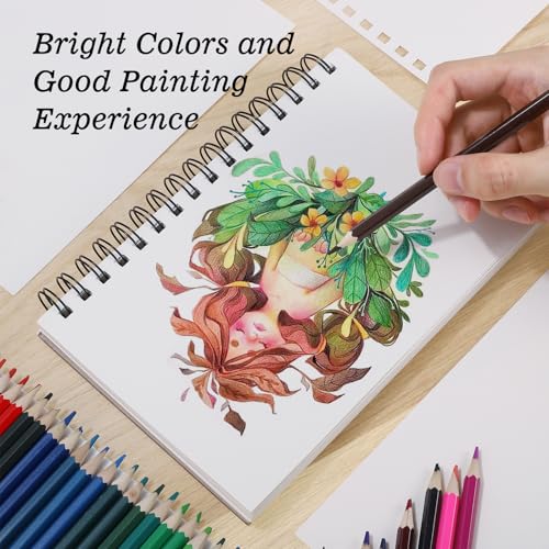 4 Pack Mixed Media Sketchbook, 9x12 inches Drawing Paper Sketch Book, 98lb/160gsm Heavyweight Spiral Bound Sketch Pads, Suitable for Wet and Dry Media, Drawing, Painting, Sketching(200 Sheets) - color: fruit, size: 9 x 12 inch (4 pack)