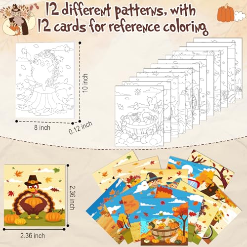 Sherr 12 Pcs Pre Drawn Canvas Pre Printed Canvas for Adults Sip and Paint Party Canvases Painting Kit for Summer Easter Mother's Day Party Favor(Autumn Harvest,8 x 10 Inch) - size: 8 x 10 Inch, style: Autumn Harvest