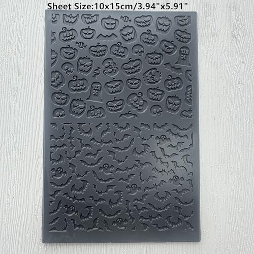 Polymer Clay Texture Mat for Polymer Clay Earrings Making Pumpkin Bats Texture Sheet Impressions DIY Tools for Pottery Earrings Jewelry Making DIY Craft Supply